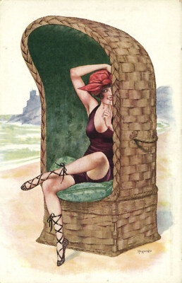 PC ARTIST SIGNED, HEROUARD, GLAMOUR, RISK, COQUETTE, Vintage Postkarte (b50273)