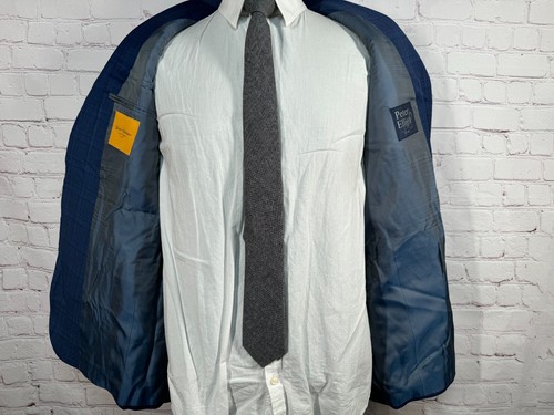 HICKEY FREEMAN BOYS' Blue GLEN PLAID Wool Sport Coat Blazer Jacket SIZE 18 - Picture 6 of 10