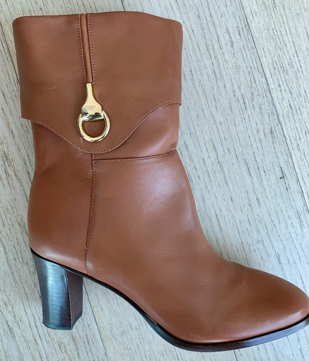 Arezzo Vivian Mid Block Leather Boots size 9