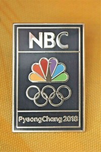 PYEONGCHANG 2018 NBC WINTER OLYMPICS MEDIA PIN / BADGE STYLE