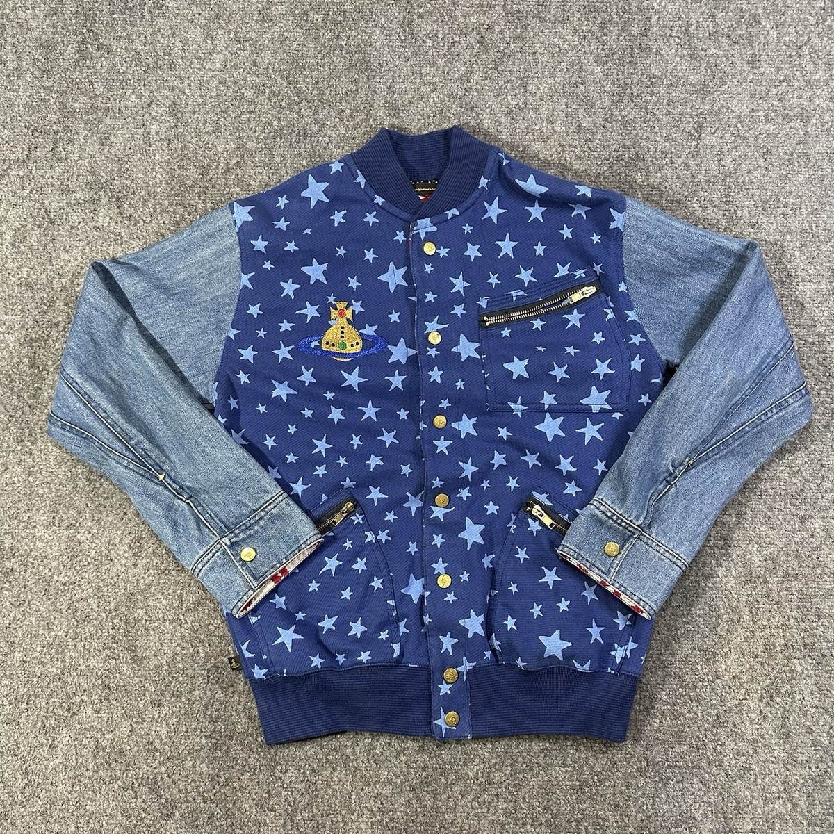 Vivienne Westwood Lee Denim Varsity Jacket Small Unisex Vivienne Westwood Lee Denim Varsity Jacket Small Unisex