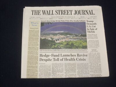 2020 AUGUST 4 WALL STREET JOURNAL - TRUMP DEMANDS U.S. CUT IN SALE OF TIKTOK