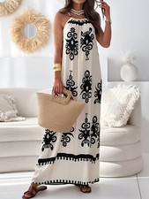 Printed Spaghetti Strap Sleeveless Maxi Dress | S,M,L,XL,2XL