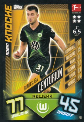 Match Attax Action 19/20 2019 20202 - 414 Robin Knoche Bundesliga Centurion