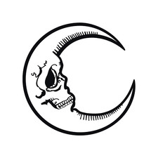 Crescent Moon Skull Made in USA Multiple Color Options  Sizes Avail Cars-6 yrs