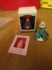 1995 Hallmark Keepsake Holiday Barbie in Green Dress Christmas Tree Ornament 3