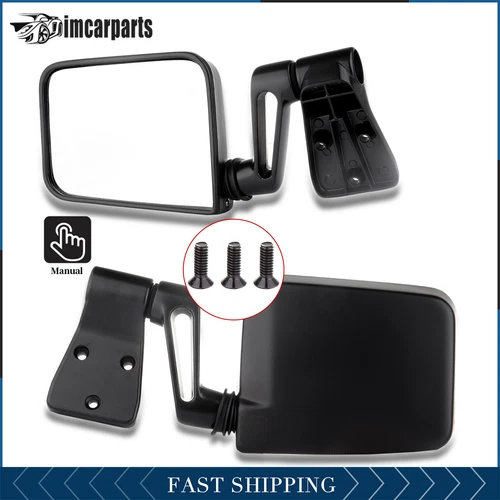Set For 87-02 Jeep Wrangler Truck Manual Passenger Side View Door Right Mirror