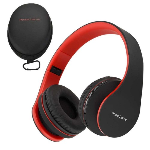 PowerLocus P1, Cuffie Bluetooth Senza Fili Over-Ear Cuffie, Stereo  Black/Red | eBay