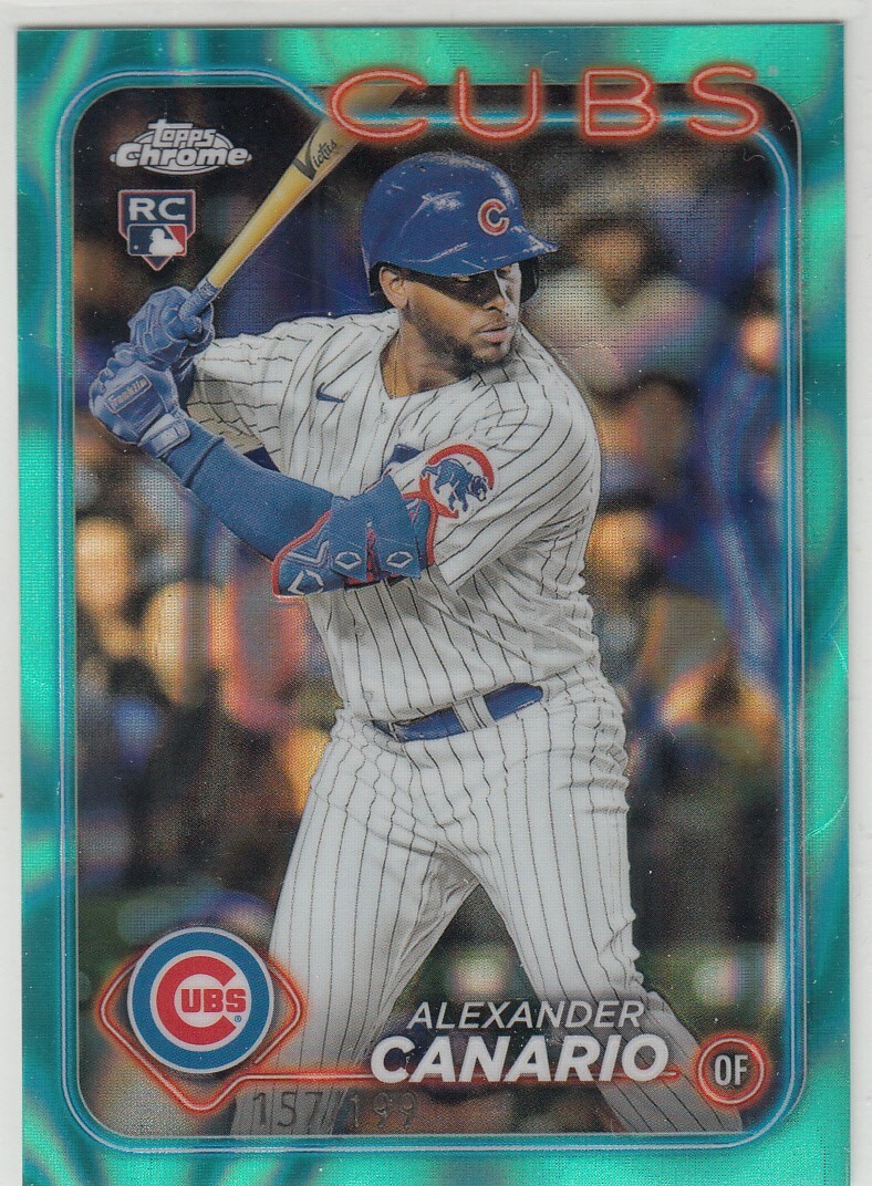2024 Topps Chrome Refractor Aqua Lava /199 ALEXANDER CANARIO RC #174 Cubs
