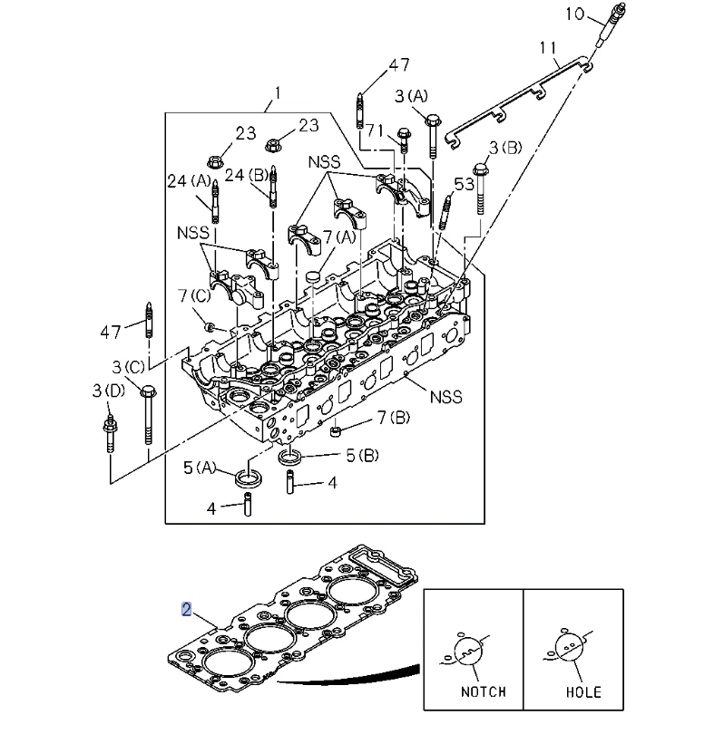 Cylinder Head Gasket for ISUZU NPR 4HF1 8971058730 - Image 2 of 4