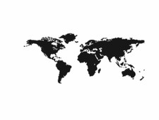 World Map Wall Sticker Home Decor Decal UK RUI164