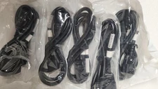Lot of 5 AC Power Ext Cord, C14 to C13, 18 AWG, 10A 250V 4'  Black  C350048 NEW
