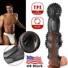 Big Male Cock Girth Enlarger Enhancer Penis Extension Extender Sheath-Sleeve