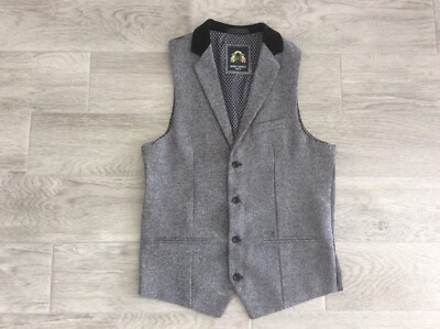 MENS MARC DARCY TWEED COLLAR WAISTCOAT RONNY GREY SIZE UK CHEST 36