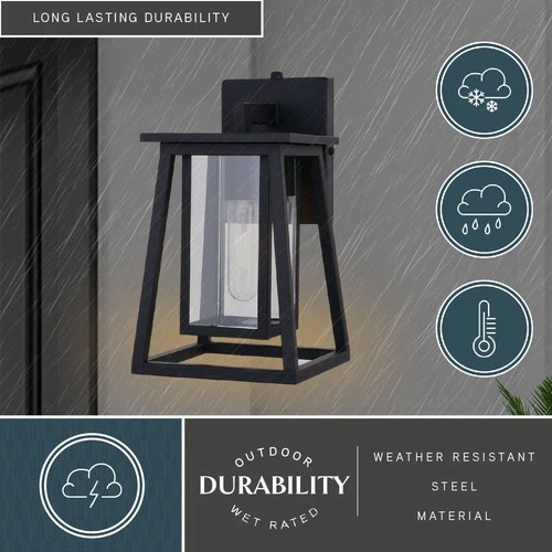 Vaxcel Lighting T0607 Blackwell 12" Tall Outdoor Wall Sconce - Black - Picture 8 of 10