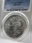 1921-P Morgan Silver Dollar $1 PCGS MS63 Last Year