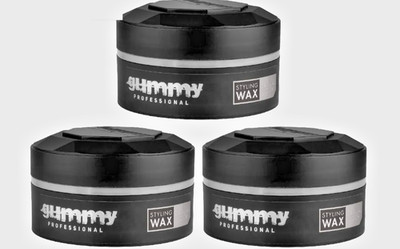 3x 150ml FONEX GUMMY Styling Wax Grau Casual Look,  3er Set Haarwachs Haarwax