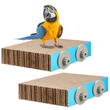 2 Pieces Bird Chew Toy Parrot Cage Perch Cardboard Platform Bird Paw Grinding...