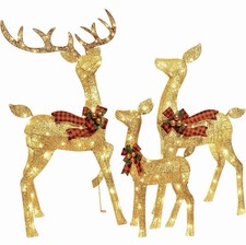 Lighted Christmas Decoration Reindeer Family - Light up Reindeer 3 Set 210 Light
