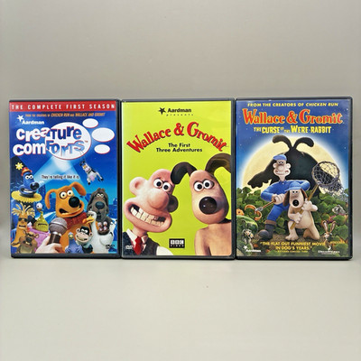 Wallace & Gromit DVD Lot - First Three Adventures Were-Rabbit Creature Comforts