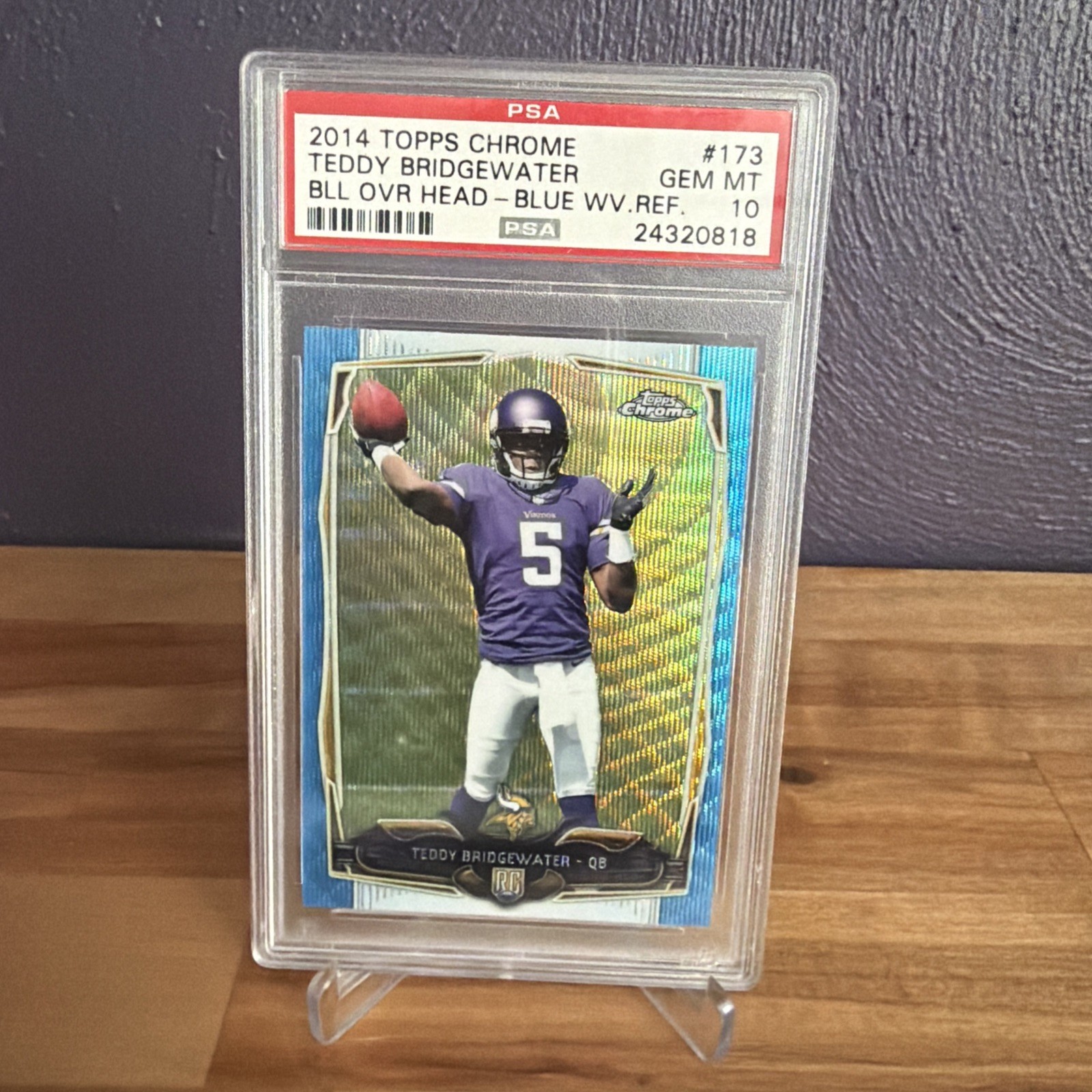2014 Topps Chrome - Teddy Bridgewater #173 Blue Wave Refractor (RC)