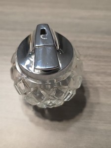 Vtg Ronson Crystal Glass Ball Table Lighter Retro Smoking "Needs TLC"