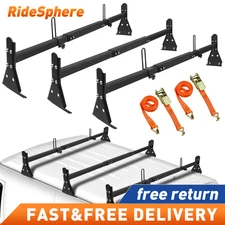 Fullsize Van 3 bar Ladder Roof Rack Steel 800LB Rack For Chevy Express 96-23