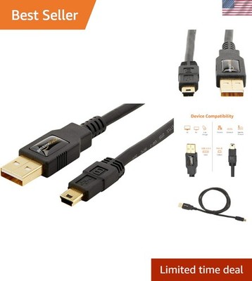 Reliable 3FT USB 2.0 A-Male to Mini-B Cable - Backwards Compatible & Lightweight
