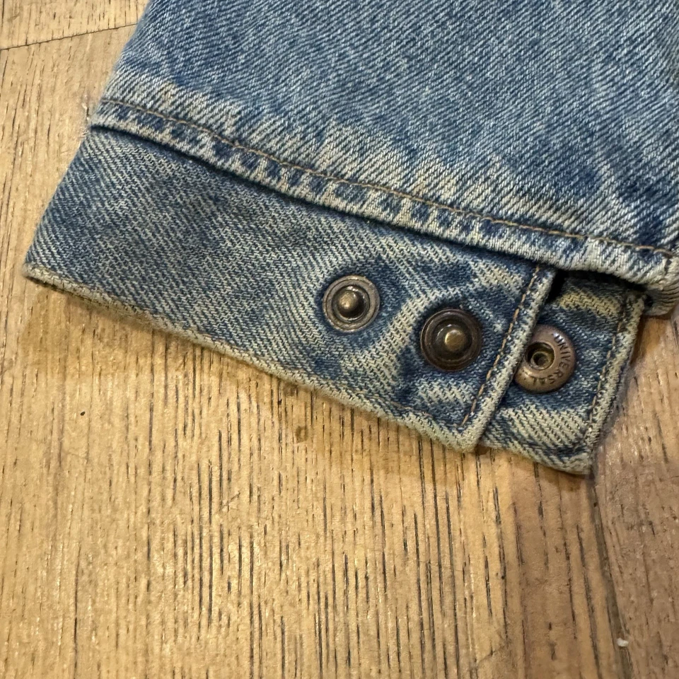 Vintage Levi’s Orange Tab Denim Trucker Jacket 74027 USA Kids Size 6 - Image 4 of 4