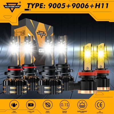 AUXBEAM Canbus  9005 / 9006 / H11 LED Headlight High/Low Fog Bulbs 6500K/3000K