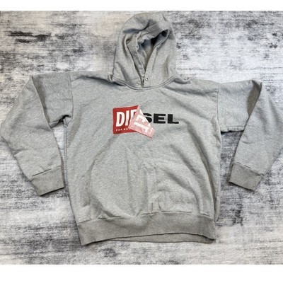 Diesel Men's Box Logo Hoodie Sweatshirt  Designer Streetwear Normcore Y2K Vibe
