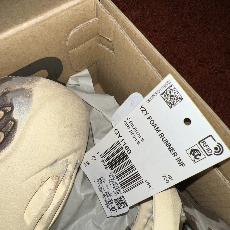 Размер 4K - adidas Yeezy пены бегун коричневый резиновый GY1160 оригинальный подтвержденный RNNR - Изображение 3 из 4