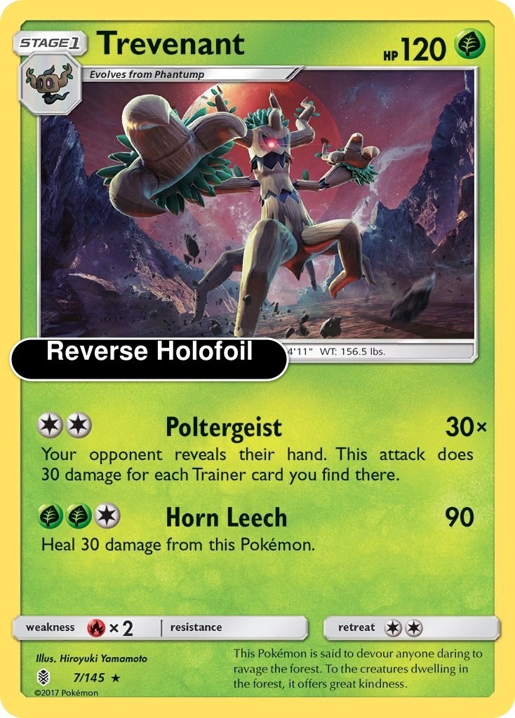 Pokemon - Trevenant - Reverse Holofoil [SM02 - 7/145 Near Mint]
