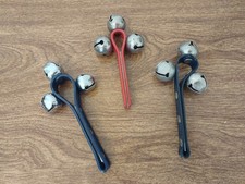 Set of 3 Hand Jingle Bells ,Sleigh Bells Shaker Percussion,VGC , Pre Owned