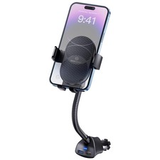 WixGear Cigarette Lighter Phone Holder, 360  Car Mount Charger, Black
