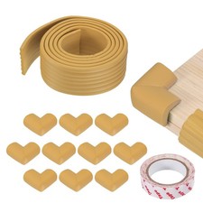 6.5 ft x 3.15 Inch Edge Corner Protector with 10 Corners, Wood Color