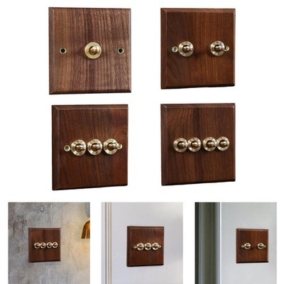 Holzbeleuchtung Schalterplatte Premium Outlet Panel für Küche Büro