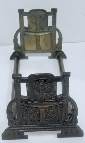 Antique Judd Mfg. Iron & Brass Expandable Scholars Book Holder Egyptian Revival