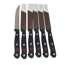 WUSTHOF GOURMET 4.5" STEAK KNIFE Stainless Steel Triple-Rivet Handle Set/6 Scuff
