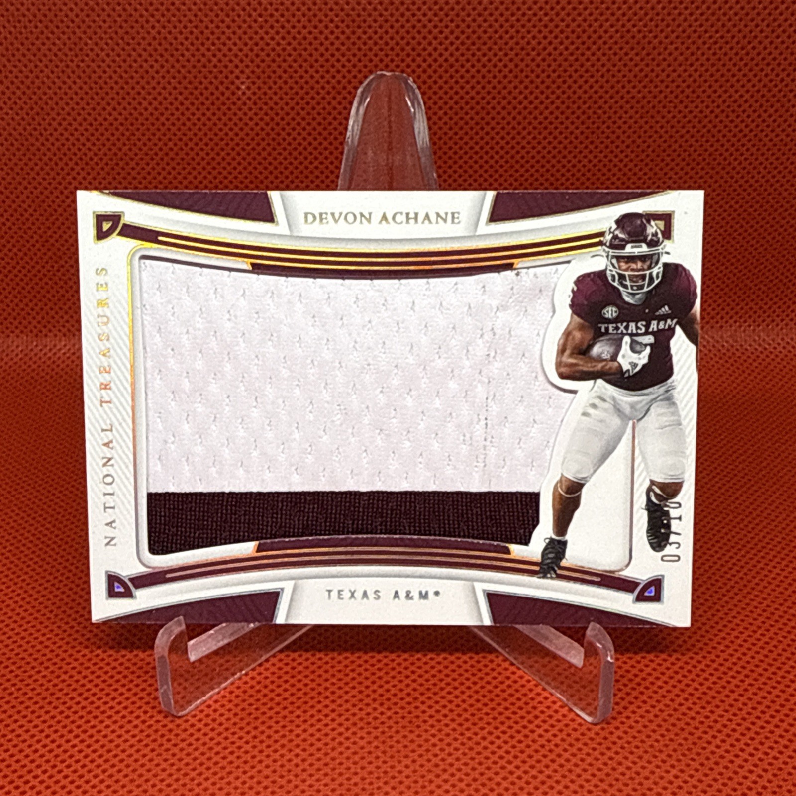 2023 Devon Achane National Treasures Collegiate Patch /10 #RS-DEA