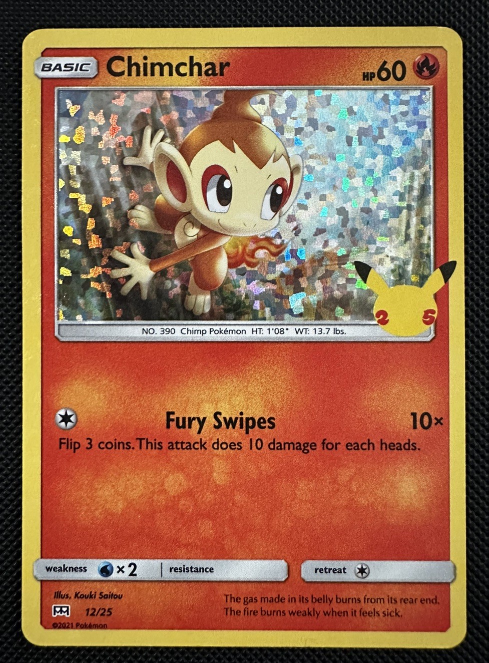 Chimchar 12/25 McDonald's 25th Anniversary Promo Holo Pokemon Card