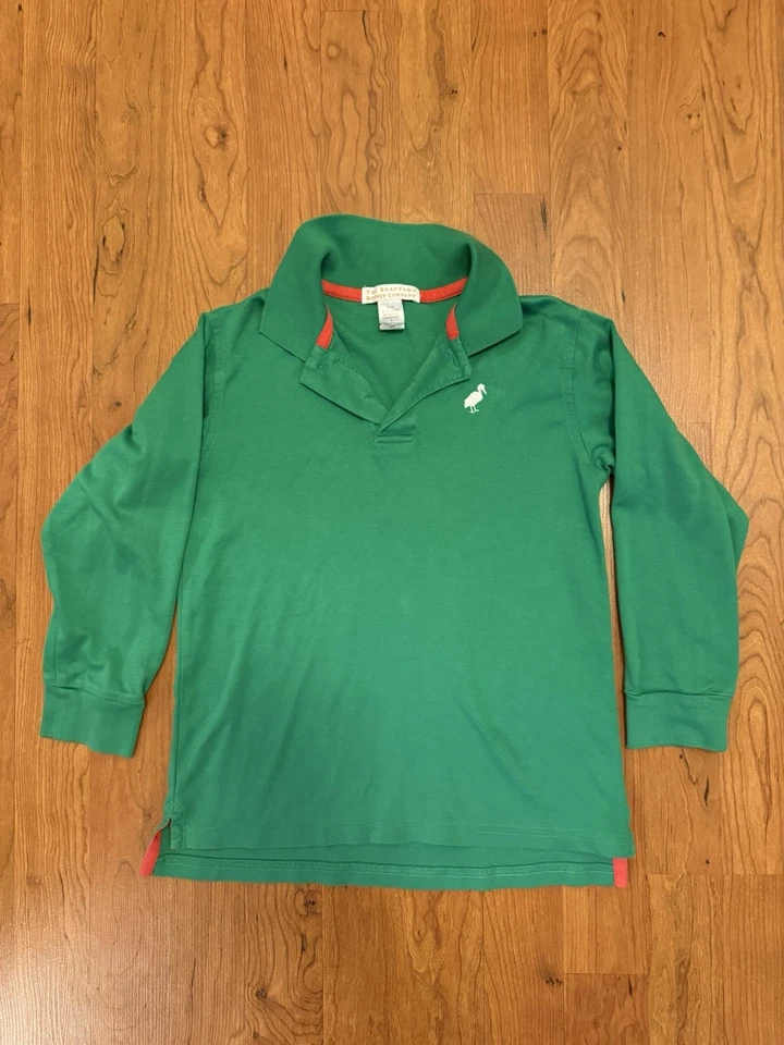 Beaufort Bonnet Company Boys 7 Green Christmas LS Prim & Proper Polo Shirt - Image 2 of 4