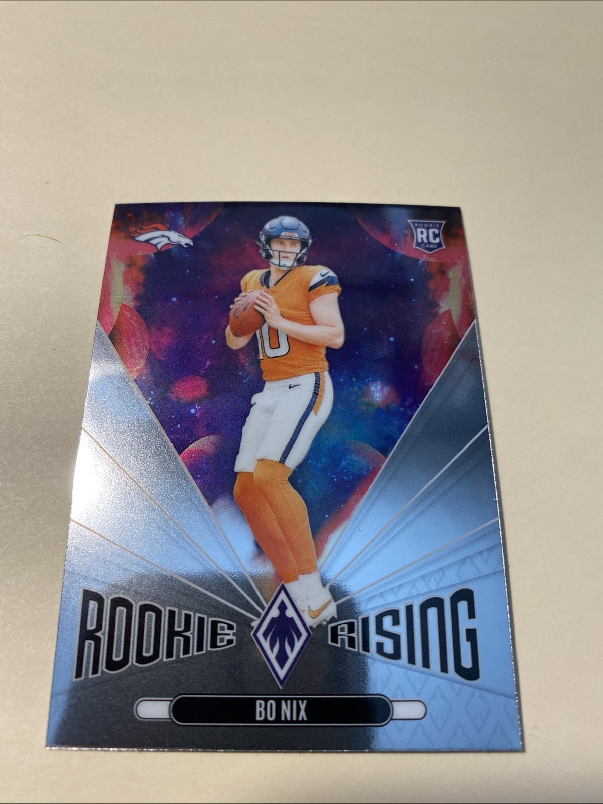 2024 Panini Phoenix Football - Rookie Rising Insert - Bo Nix #RR-BNX (RC)
