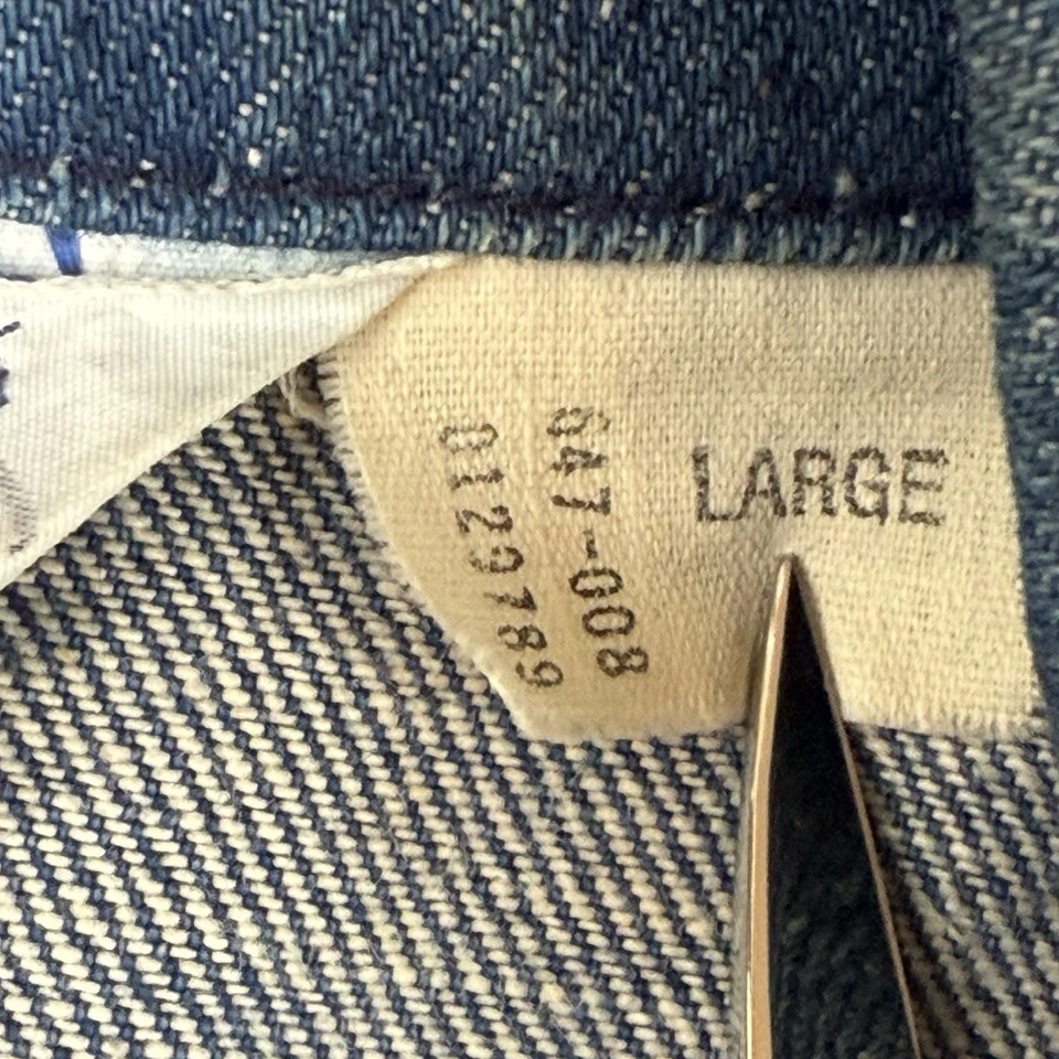 Chaqueta vaquera Outlooks azul años 70 de colección para mujer talla L parches en el codo hebilla a medida EE. UU. Foto 4 de 4