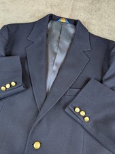Vintage Pendleton Wool Blazer Mens 46 Navy Gold Tone Buttons Sport Coat Jacket