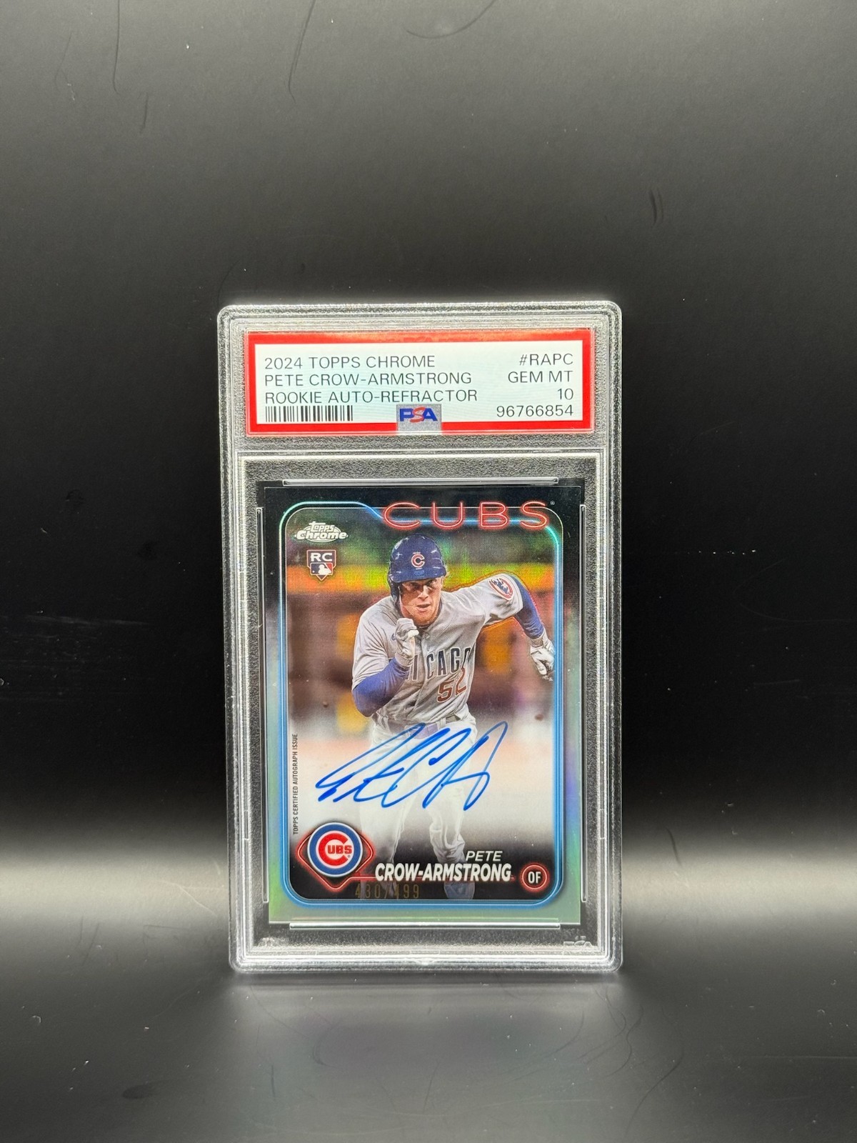 2024 Topps Chrome - Rookie Autographs Pete Crow-Armstrong Refractor /499 PSA 10