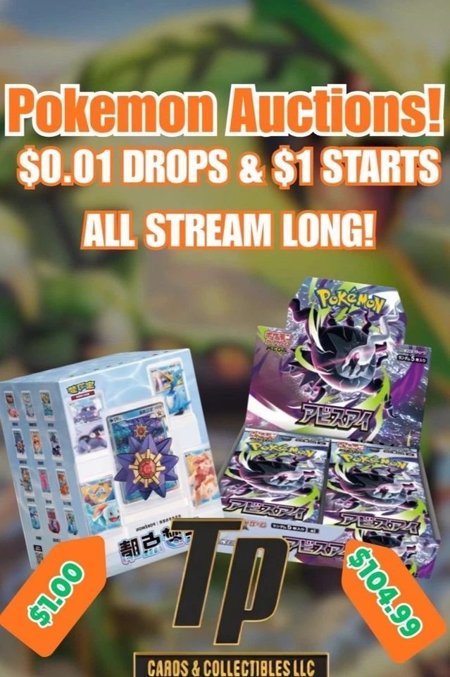 $1 Start Pokemon Auctions | Packs, Bundles, Boxes w/ JC