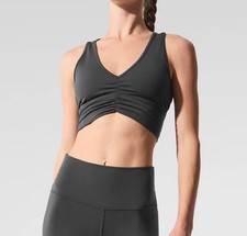 Alo FAB Wild Thing Padded Cups Sports Bra in Anthracite Gray Size Medium NWT