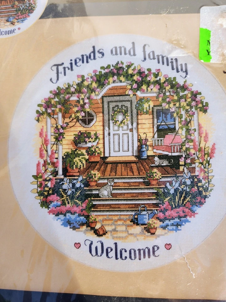 Dimensions Cozy Porch Counted Cross Stitch Kit #35025 Friends & Family Welcome - Image 2 of 4