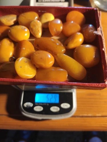 NATURAL OLD ANTIQUE BALTIC AMBER stone lot 52.9 gr